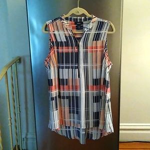 Alfani sleeveless hi/low tunic, zipper accent, size 16W